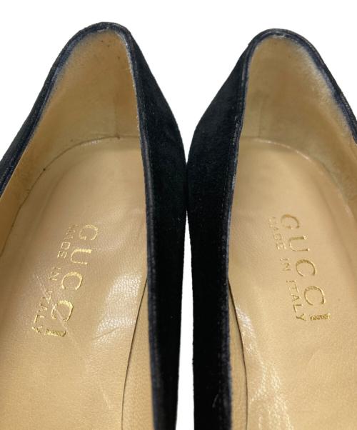 GUCCI（グッチ）GUCCI (グッチ) スクエアトゥヒールパンプス ブラック サイズ:37Cの古着・服飾アイテム