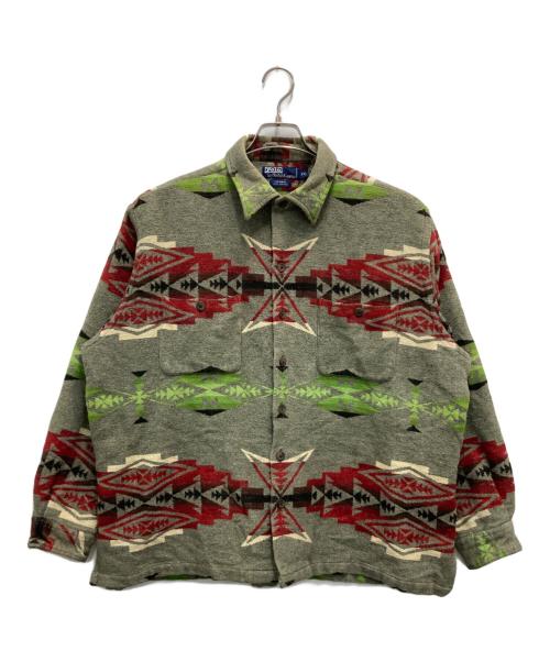 POLO RALPH LAUREN（ポロ・ラルフローレン）POLO RALPH LAUREN (ポロ・ラルフローレン) ネイティブ柄シャツジャケット ベージュ サイズ:XXLの古着・服飾アイテム
