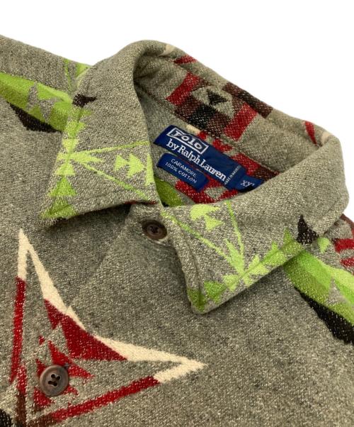 POLO RALPH LAUREN（ポロ・ラルフローレン）POLO RALPH LAUREN (ポロ・ラルフローレン) ネイティブ柄シャツジャケット ベージュ サイズ:XXLの古着・服飾アイテム