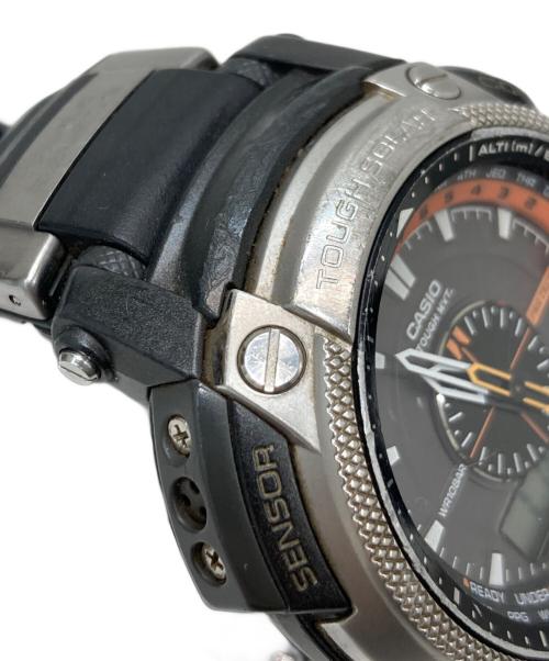 CASIO（カシオ）CASIO (カシオ) PRO TREKトリプルセンサー 電波ソーラー腕時計 ブラックの古着・服飾アイテム