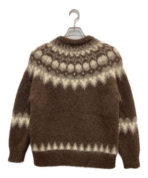 BATONER（バトナ―）BATONER (バトナ―) ノルディックモヘアクルーネックプルオーバーモヘアニット ブラウン サイズ:2の古着・服飾アイテム