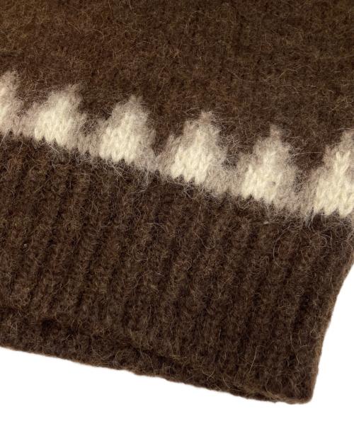 BATONER（バトナ―）BATONER (バトナ―) ノルディックモヘアクルーネックプルオーバーモヘアニット ブラウン サイズ:2の古着・服飾アイテム
