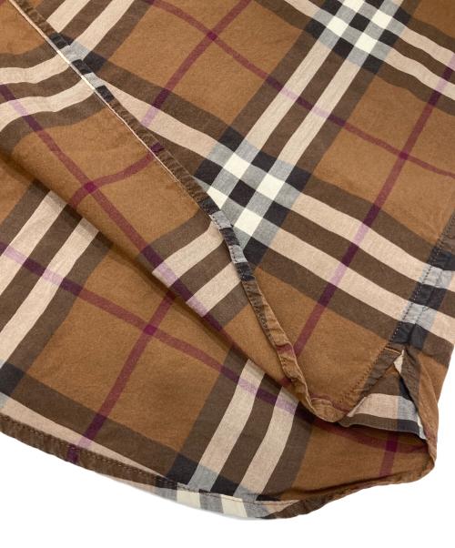 BURBERRY（バーバリー）BURBERRY (バーバリー) ボタンダウンチェックシャツ ブラウン サイズ:Lの古着・服飾アイテム