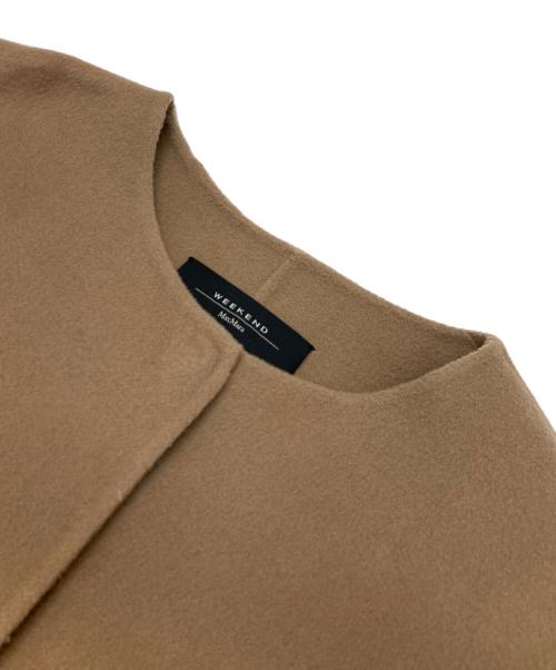 WEEKEND Max Mara（ウィークエンド マックスマーラ）WEEKEND Max Mara (ウィークエンド マックスマーラ) ノーカラーウールコート ベージュ サイズ:38の古着・服飾アイテム