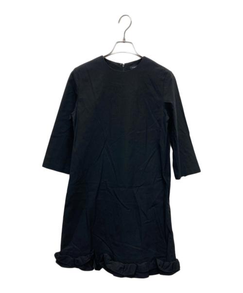 YOKO CHAN（ヨーコチャン）YOKO CHAN (ヨーコチャン) 裾フリル7分袖ワンピース ブラック サイズ:38の古着・服飾アイテム