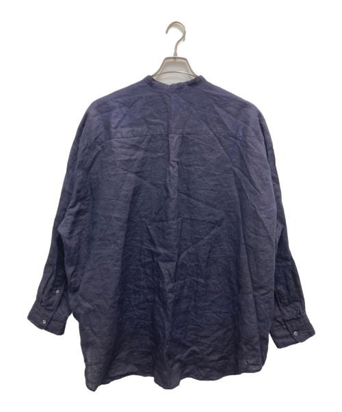 Graphpaper（グラフペーパー）Graphpaper (グラフペーパー) リネンバンドカラーシャツ ネイビー サイズ:Fの古着・服飾アイテム