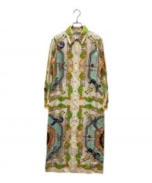 TORY BURCH（トリーバーチ）の古着「Printed Silk Shirtdress Orange Carousel」｜アイボリー