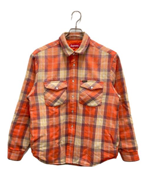 SUPREME（シュプリーム）SUPREME (シュプリーム) Quilted Flannel Snap Shirt オレンジ サイズ:Sの古着・服飾アイテム