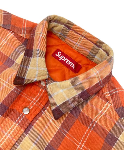 SUPREME（シュプリーム）SUPREME (シュプリーム) Quilted Flannel Snap Shirt オレンジ サイズ:Sの古着・服飾アイテム