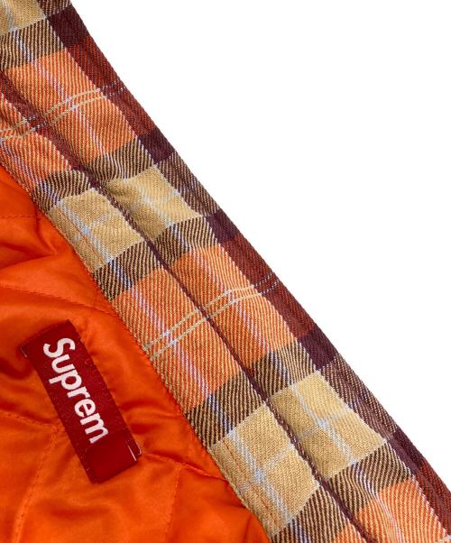 SUPREME（シュプリーム）SUPREME (シュプリーム) Quilted Flannel Snap Shirt オレンジ サイズ:Sの古着・服飾アイテム