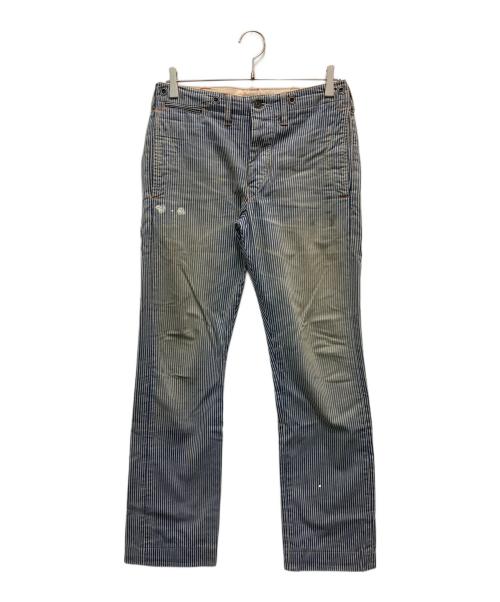 RRL（ダブルアールエル）RRL (ダブルアールエル) ヒッコリーパンツ ブルー サイズ:29×34の古着・服飾アイテム