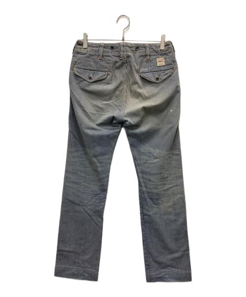 RRL（ダブルアールエル）RRL (ダブルアールエル) ヒッコリーパンツ ブルー サイズ:29×34の古着・服飾アイテム