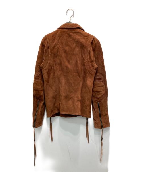14th addiction（フォーティーンスアディクション）14th addiction (フォーティーンスアディクション) シープスキンスエードライダースジャケット ブラウン サイズ:2の古着・服飾アイテム
