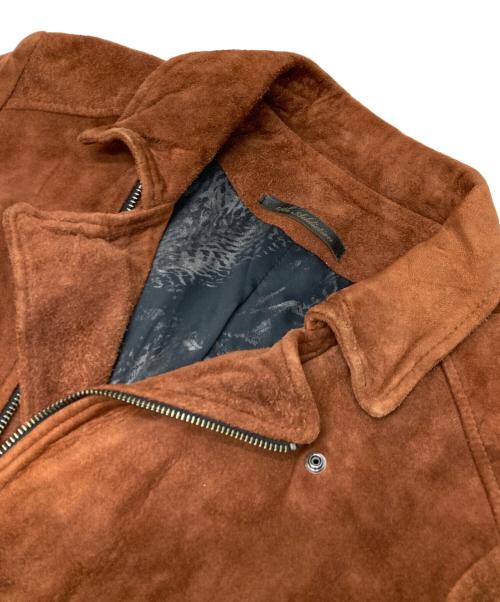 14th addiction（フォーティーンスアディクション）14th addiction (フォーティーンスアディクション) シープスキンスエードライダースジャケット ブラウン サイズ:2の古着・服飾アイテム