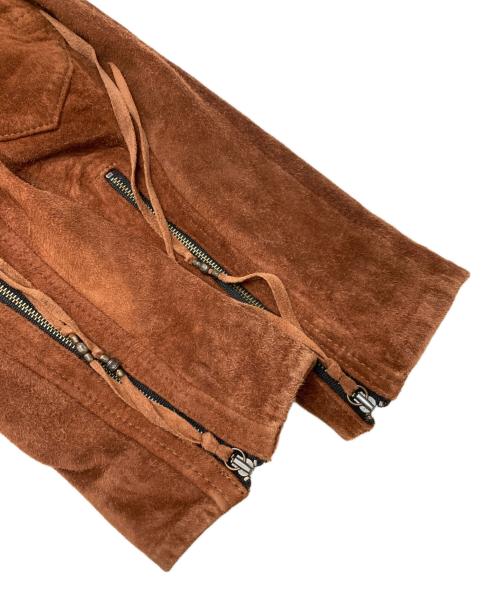 14th addiction（フォーティーンスアディクション）14th addiction (フォーティーンスアディクション) シープスキンスエードライダースジャケット ブラウン サイズ:2の古着・服飾アイテム