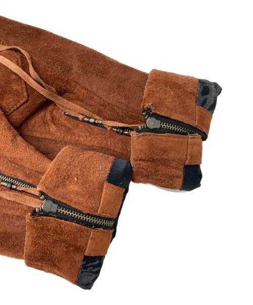 14th addiction（フォーティーンスアディクション）14th addiction (フォーティーンスアディクション) シープスキンスエードライダースジャケット ブラウン サイズ:2の古着・服飾アイテム