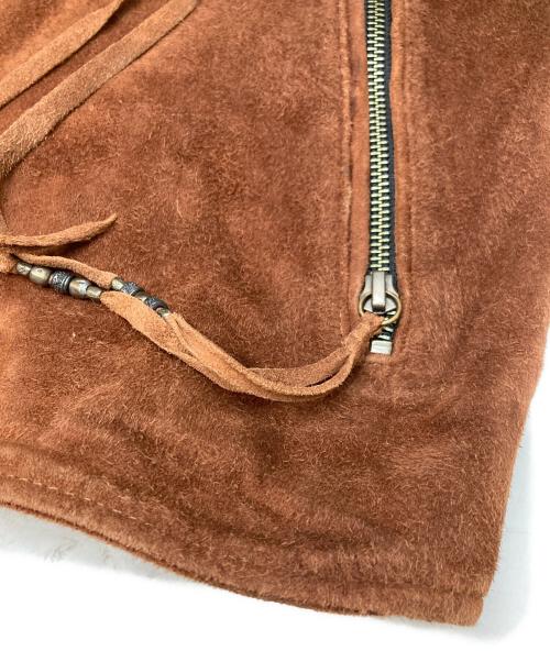 14th addiction（フォーティーンスアディクション）14th addiction (フォーティーンスアディクション) シープスキンスエードライダースジャケット ブラウン サイズ:2の古着・服飾アイテム