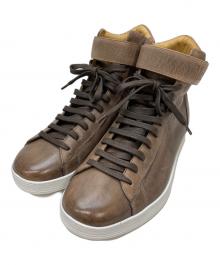 Mr.Hare（ミスターヘア）の古着「ハイカットレザースニーカー」｜ブラウン