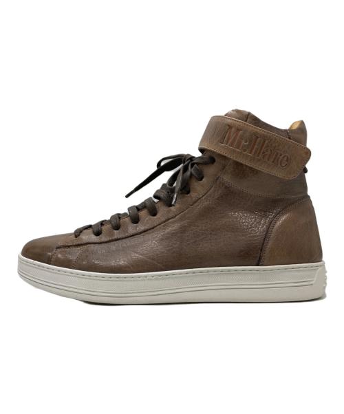 Mr.Hare（ミスターヘア）Mr.Hare (ミスターヘア) ハイカットレザースニーカー ブラウン サイズ:39の古着・服飾アイテム