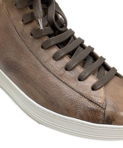 Mr.Hare（ミスターヘア）Mr.Hare (ミスターヘア) ハイカットレザースニーカー ブラウン サイズ:39の古着・服飾アイテム