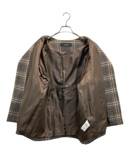 JOURNAL STANDARD（ジャーナルスタンダード）JOURNAL STANDARD (ジャーナルスタンダード) スーパー140ビーバーノーカラーショートコート ブラウン サイズ:38 未使用品の古着・服飾アイテム