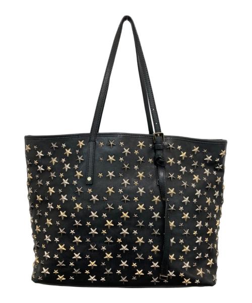 JIMMY CHOO（ジミーチュウ）JIMMY CHOO (ジミーチュウ) スタッズトートバッグ ゴールド×ブラックの古着・服飾アイテム