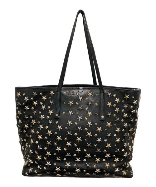 JIMMY CHOO（ジミーチュウ）JIMMY CHOO (ジミーチュウ) スタッズトートバッグ ゴールド×ブラックの古着・服飾アイテム