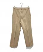 AURALEEオーラリー）の古着「HARD TWIST DOUBLE CLOTH SLACKS（ハードツイストダブルクローススラックス）」｜ベージュ