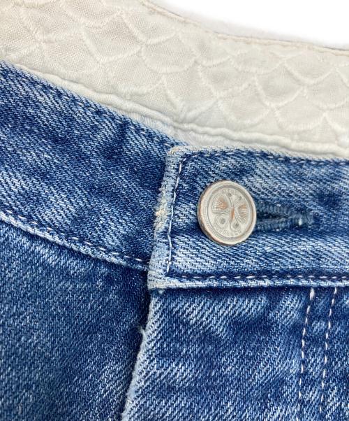 mina perhonen（ミナ ペルホネン）mina perhonen (ミナ ペルホネン) コットンリネンデニムパンツ ブルー サイズ:40の古着・服飾アイテム