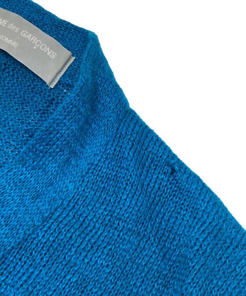 COMME des GARCONS HOMME（コムデギャルソン オム）COMME des GARCONS HOMME (コムデギャルソン オム) リネンニットカーディガン ブルー サイズ:不明（実寸参照）の古着・服飾アイテム
