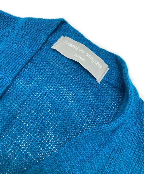 COMME des GARCONS HOMME（コムデギャルソン オム）COMME des GARCONS HOMME (コムデギャルソン オム) リネンニットカーディガン ブルー サイズ:不明（実寸参照）の古着・服飾アイテム