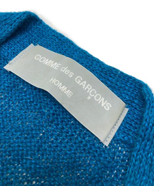 COMME des GARCONS HOMME（コムデギャルソン オム）COMME des GARCONS HOMME (コムデギャルソン オム) リネンニットカーディガン ブルー サイズ:不明（実寸参照）の古着・服飾アイテム