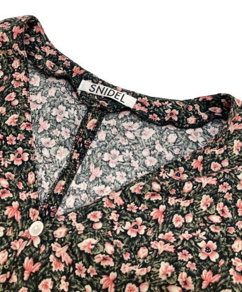 Snidel（スナイデル）Snidel (スナイデル) パフスリーブプリントロングワンピース ピンク×グリーン サイズ:1の古着・服飾アイテム
