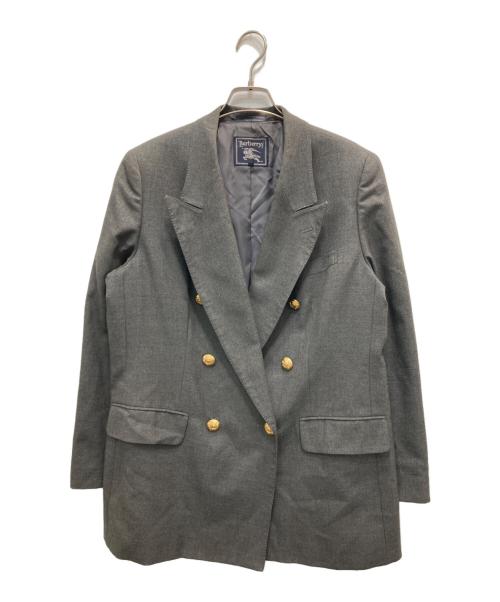 Burberry's（バーバリー）Burberry's (バーバリーズ) 金釦カシミヤ混ダブルブレザー グレー サイズ:15の古着・服飾アイテム