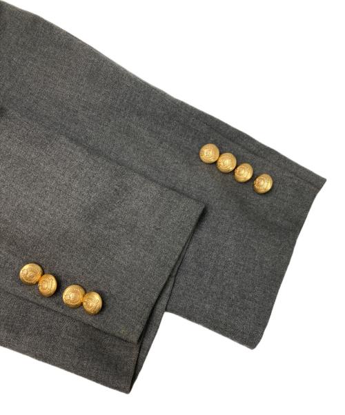 Burberry's（バーバリー）Burberry's (バーバリーズ) 金釦カシミヤ混ダブルブレザー グレー サイズ:15の古着・服飾アイテム