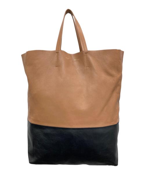 CELINE（セリーヌ）CELINE (セリーヌ) ヴェルティカルカバトートバッグ ブラウン×ブラックの古着・服飾アイテム