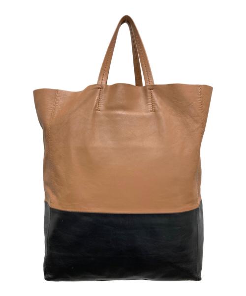 CELINE（セリーヌ）CELINE (セリーヌ) ヴェルティカルカバトートバッグ ブラウン×ブラックの古着・服飾アイテム