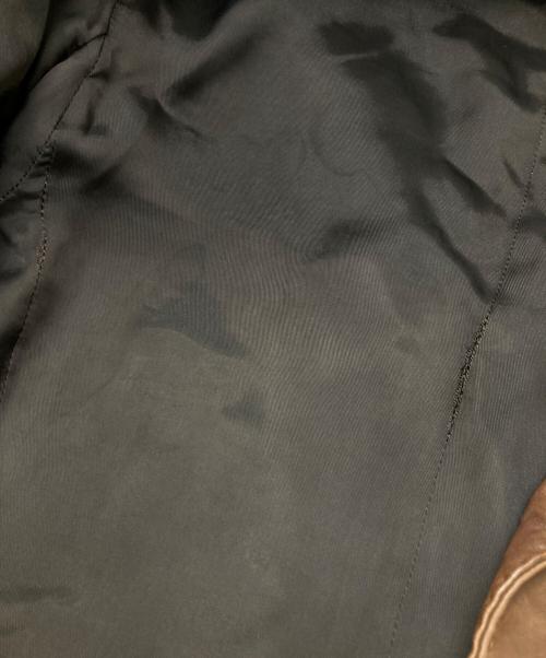 BARNEYS NEWYORK（バーニーズ・ニューヨーク）BARNEYS NEWYORK (バーニーズ・ニューヨーク) レザーテーラードジャケット ブラウン サイズ:44の古着・服飾アイテム