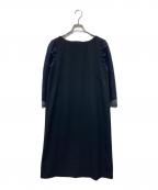 UNTITLEDアンタイトル）の古着「袖レース サックワンピース」｜ネイビー