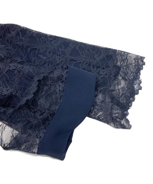 UNTITLED（アンタイトル）UNTITLED (アンタイトル) 袖レース サックワンピース ネイビー サイズ:2の古着・服飾アイテム