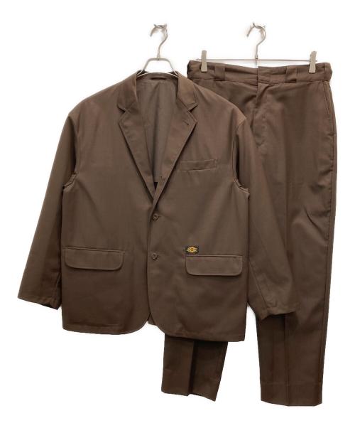 Dickies（ディッキーズ）Dickies (ディッキーズ) TRIPSTER (トリップスター) ポリウール ツイル 段返り3B テーラード ジャケット & テーパード トラウザー パンツ ブラウン サイズ:Mの古着・服飾アイテム