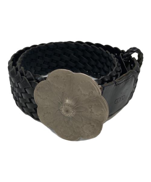 LAUREN RALPH LAUREN（ローレンラルフローレン）LAUREN RALPH LAUREN (ローレンラルフローレン) フラワーバックルメッシュベルト ブラック サイズ:Sの古着・服飾アイテム