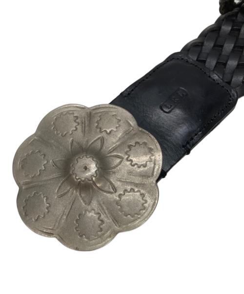 LAUREN RALPH LAUREN（ローレンラルフローレン）LAUREN RALPH LAUREN (ローレンラルフローレン) フラワーバックルメッシュベルト ブラック サイズ:Sの古着・服飾アイテム