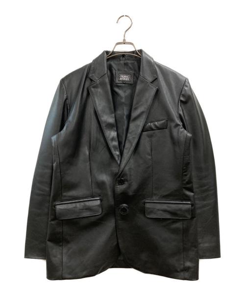 HORN WORKS（ホーンワークス）HORN WORKS (ホーンワークス) レザーテーラードジャケット ブラック サイズ:Lの古着・服飾アイテム