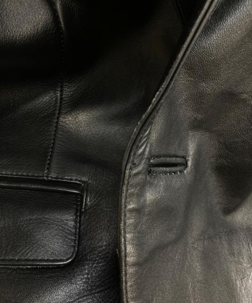 HORN WORKS（ホーンワークス）HORN WORKS (ホーンワークス) レザーテーラードジャケット ブラック サイズ:Lの古着・服飾アイテム