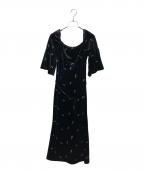 THE UNBRANDED BRAND×KASTANEジアンブランデッドブランド×カスタネ）の古着「velour bell sleeve dress オケージョンドレス」｜ブラック