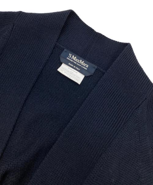 'S Max Mara（エスマックスマーラ）'S Max Mara (エスマックスマーラ) ベルテッド ニット カーディガン ネイビー サイズ:不明（実寸参照）の古着・服飾アイテム