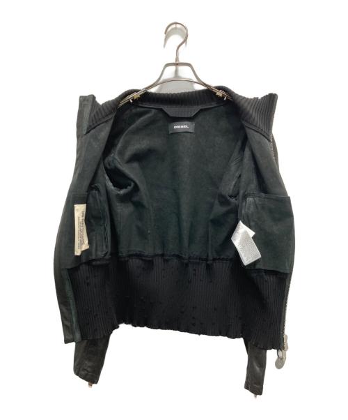 DIESEL（ディーゼル）DIESEL (ディーゼル) ラムレザージャケット ブラック サイズ:不明（実寸参照）の古着・服飾アイテム