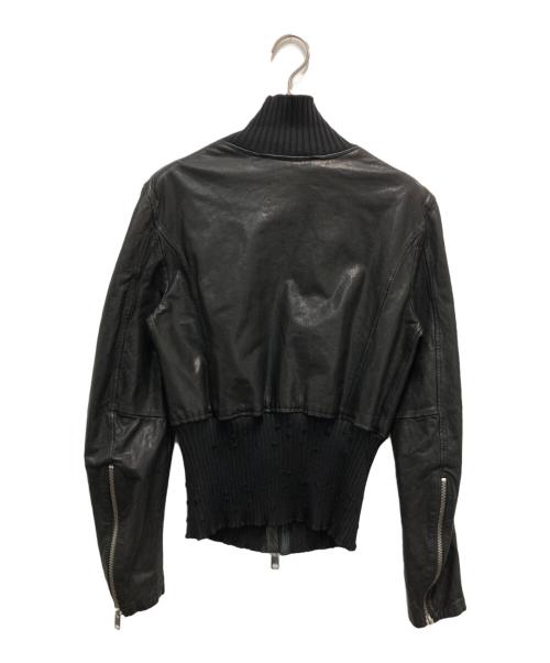 DIESEL（ディーゼル）DIESEL (ディーゼル) ラムレザージャケット ブラック サイズ:不明（実寸参照）の古着・服飾アイテム