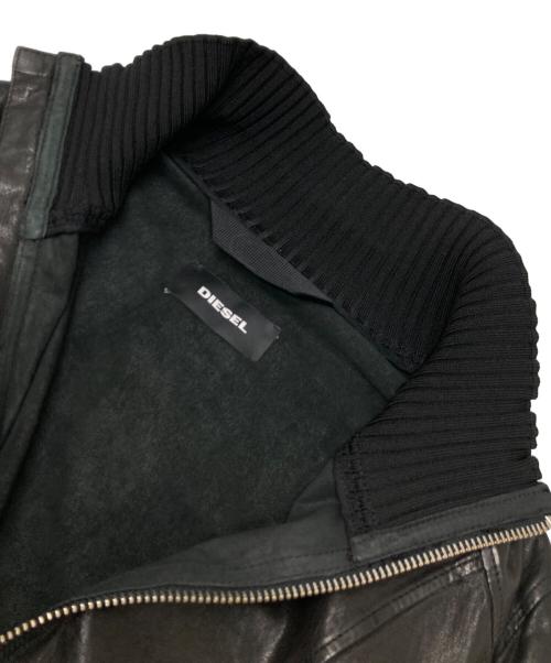 DIESEL（ディーゼル）DIESEL (ディーゼル) ラムレザージャケット ブラック サイズ:不明（実寸参照）の古着・服飾アイテム